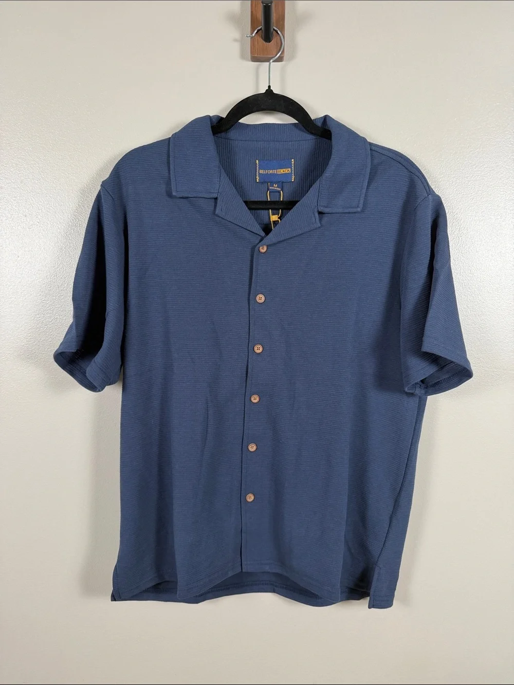 Belforte Black | Navy Short-Sleeve Men’s Button-Down Shirt